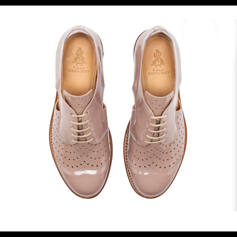 The Office of Angela Scott Mr. Muffin Cut Out Derby - Soft Mauve Patent Leather